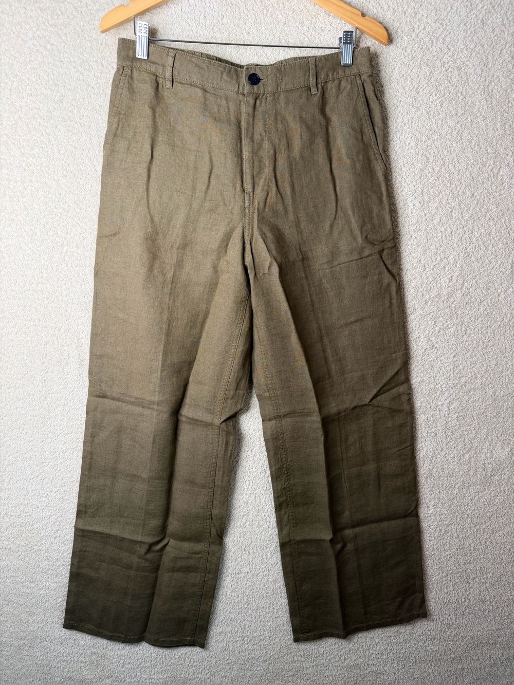 Madewell Women’s Zoe Linen Straight Leg Pants Safari Khaki Size 8 NWT